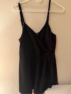 Candie's Black Sleeveless Faux-Wrap Mini Dress
